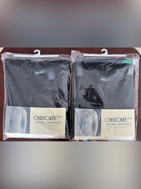 Cherokee Men's Long Sleeve Thermal Crew Neck Shirt Size Medium Lot of 2